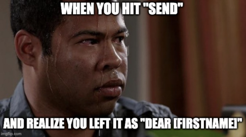 a man sweating profusely bc he sent a blank email.