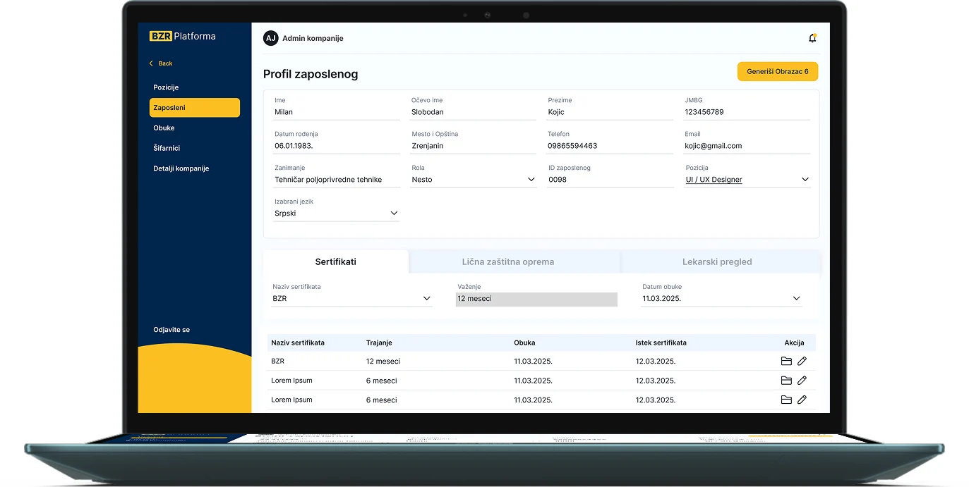 BZR Platforma digital tool